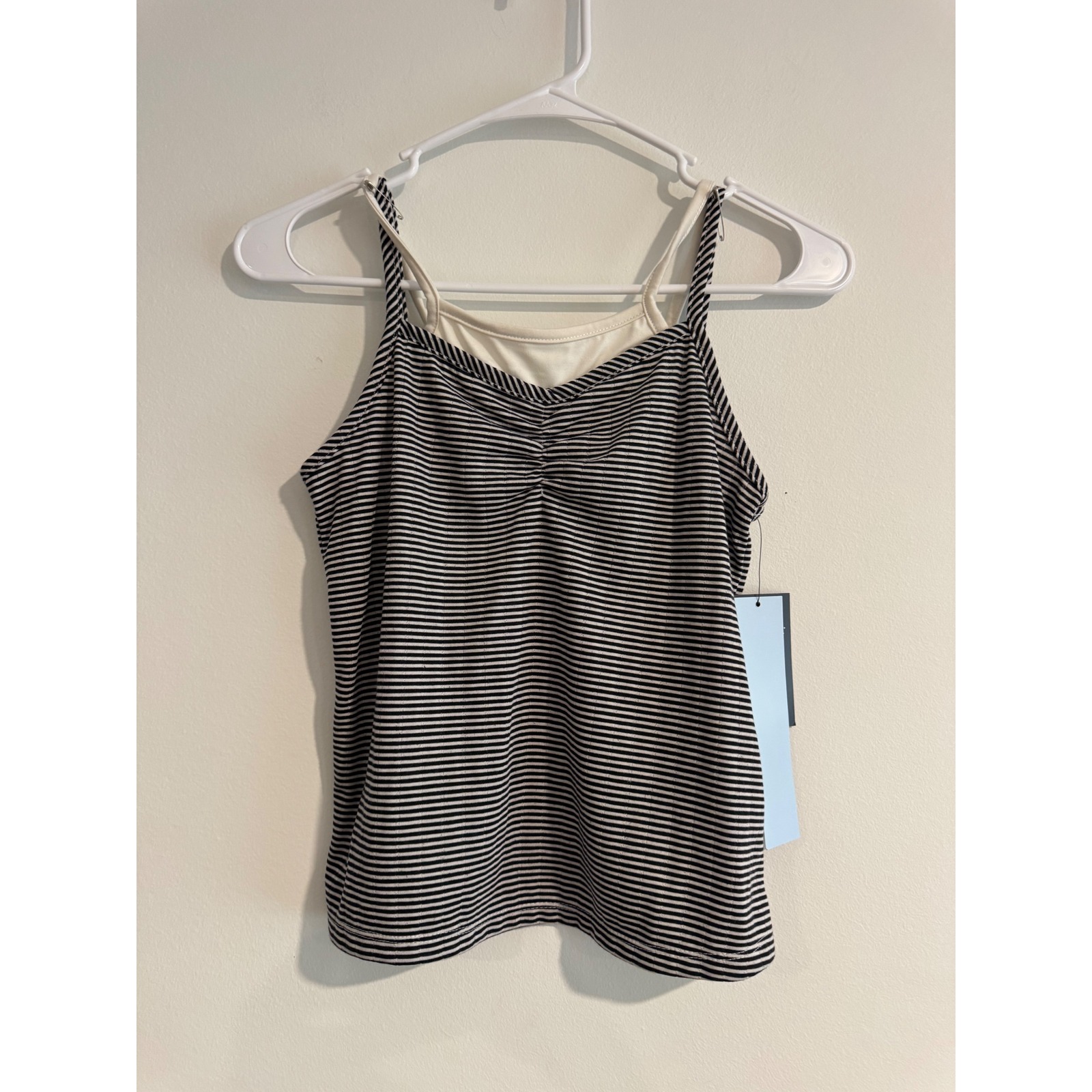 Art Class Striped Cami Tank Top Girls Xl 14 Black White Summer